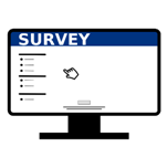 Icon of survey on computer screen.